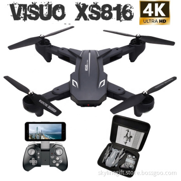 Visuo XS816 RC Drone with 50 Times Zoom WiFi FPV 4K Dual Camera Optical Flow Quadcopter Foldable Selfie Drone VS SG106